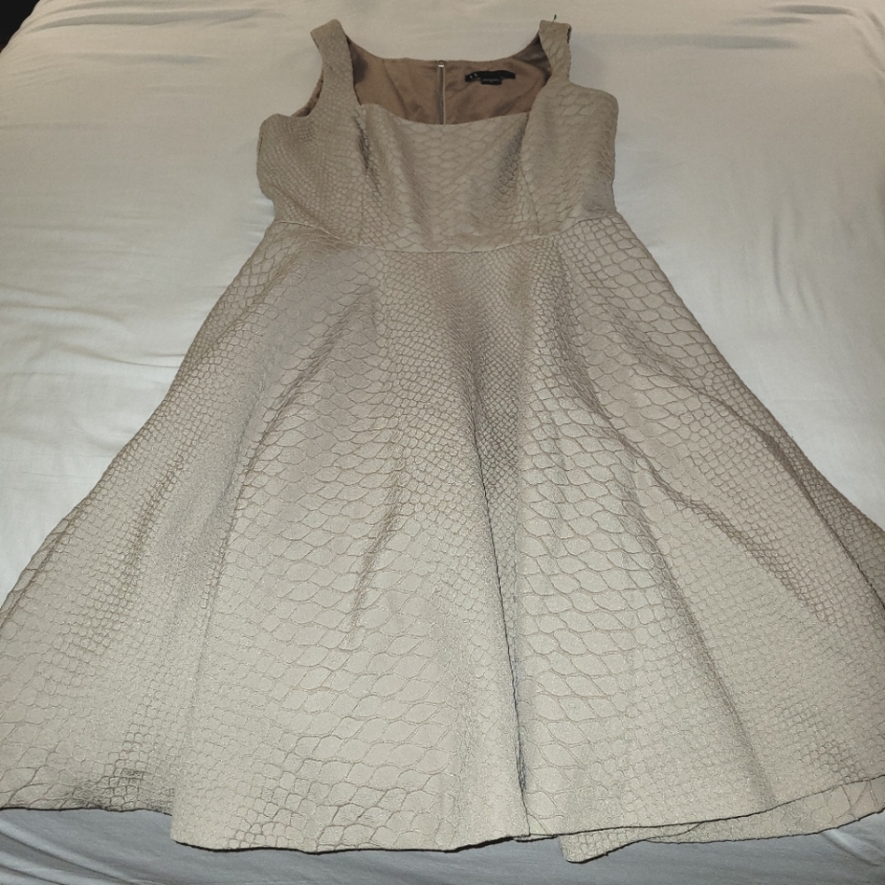 AX - Never Worn - Fit n Flare - A line - textured dress HAS LARGE POCKETS